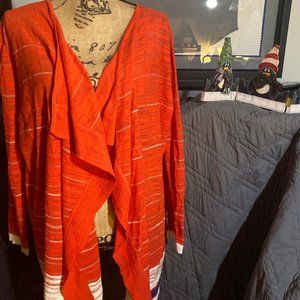 Tommy Hilfiger Orange/Stripe Open Cardigan (NWT)